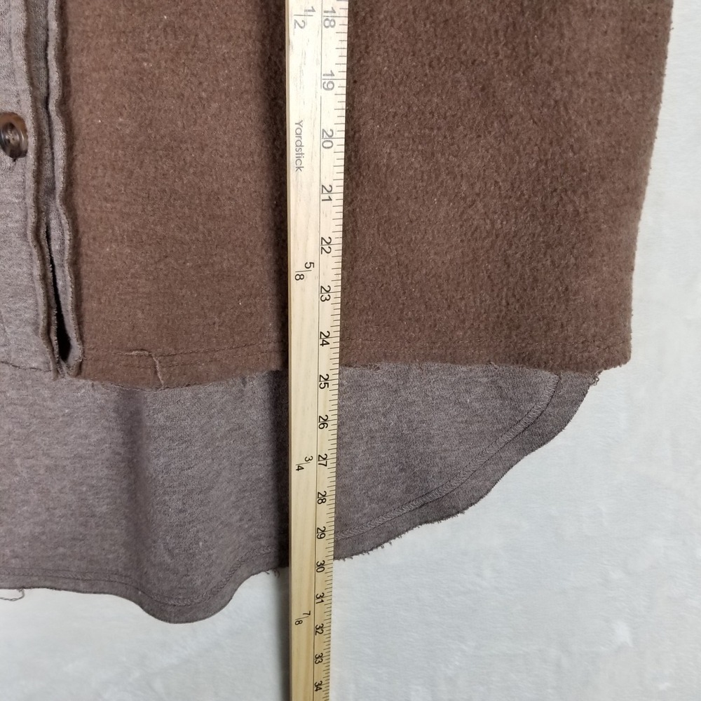 Oli & Hali Shacket Women M Brown Contrast Fleece Elbow Patch EJ30276 - Picture 6 of 7